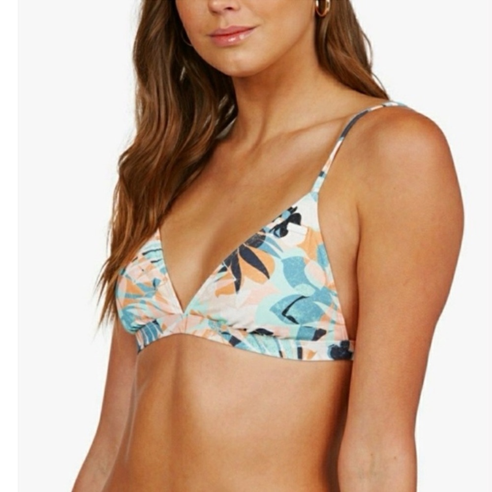 New roxy floral bikini top small